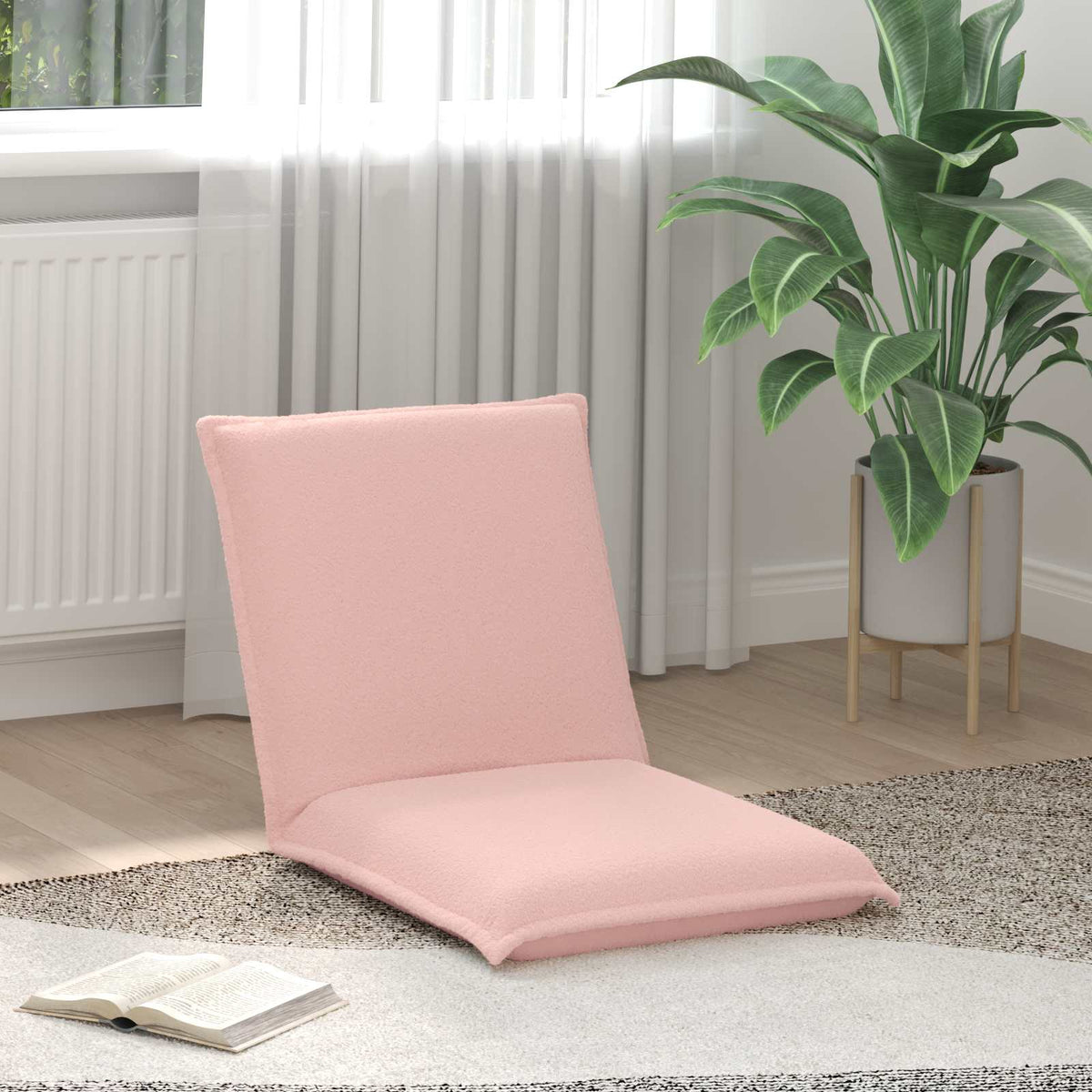 Vloerstoel Roze 54 x 64 x 59 cm Schapenstof is nu te koop bij PeponiXL, paradijselijk wonen!