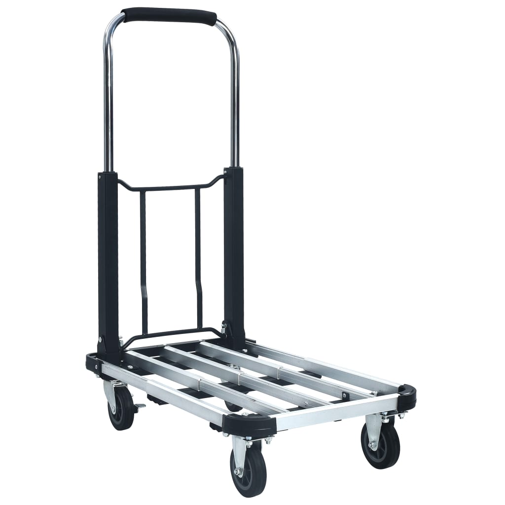 Transportwagen inklapbaar 150 kg aluminium zilverkleurig is nu te koop bij PeponiXL, paradijselijk wonen!