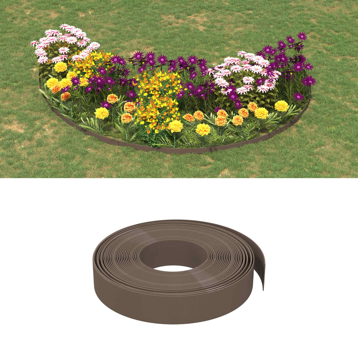 Tuinkanten 25 m 10 cm PE Bruin is nu te koop bij PeponiXL, paradijselijk wonen!