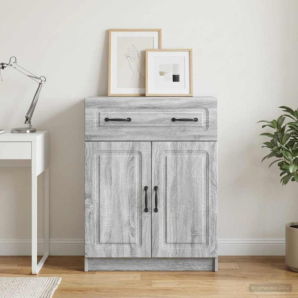 Dressoir met lade Grijs sonoma 66 x 34,5 x 87 cm Bewerkt hout is nu te koop bij PeponiXL, paradijselijk wonen!