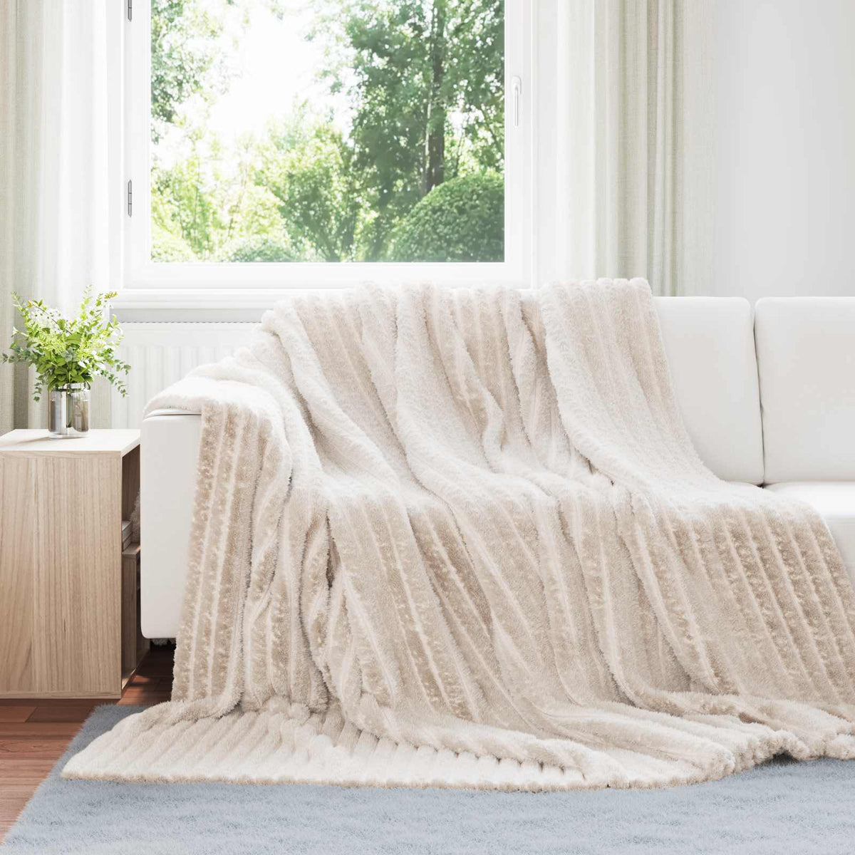 Kleden 6 pcs Beige 270 x 240 cm Fleece is nu te koop bij PeponiXL, paradijselijk wonen!