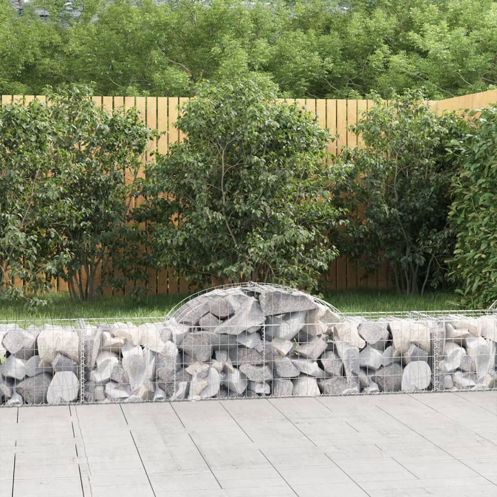 Schanskorven 9 st gewelfd 200x50x40/60 cm gegalvaniseerd ijzer is nu te koop bij PeponiXL, paradijselijk wonen!