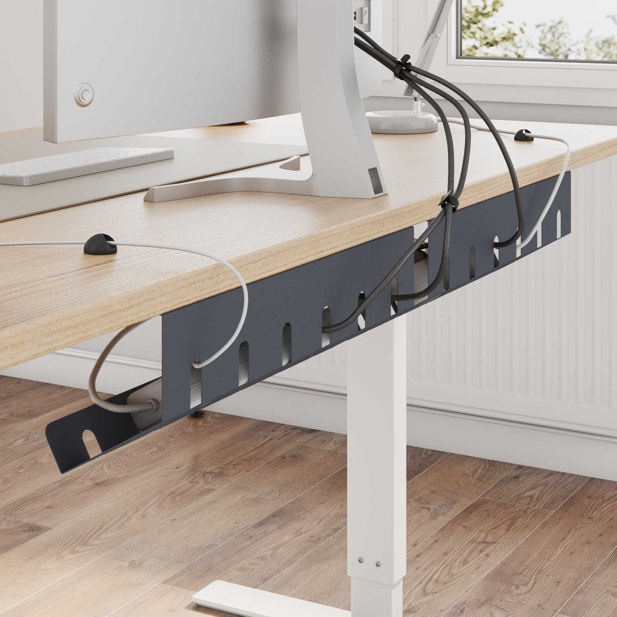 Kabelgoot voor onder bureau 2 st Antracietkleurig is nu te koop bij PeponiXL, paradijselijk wonen!