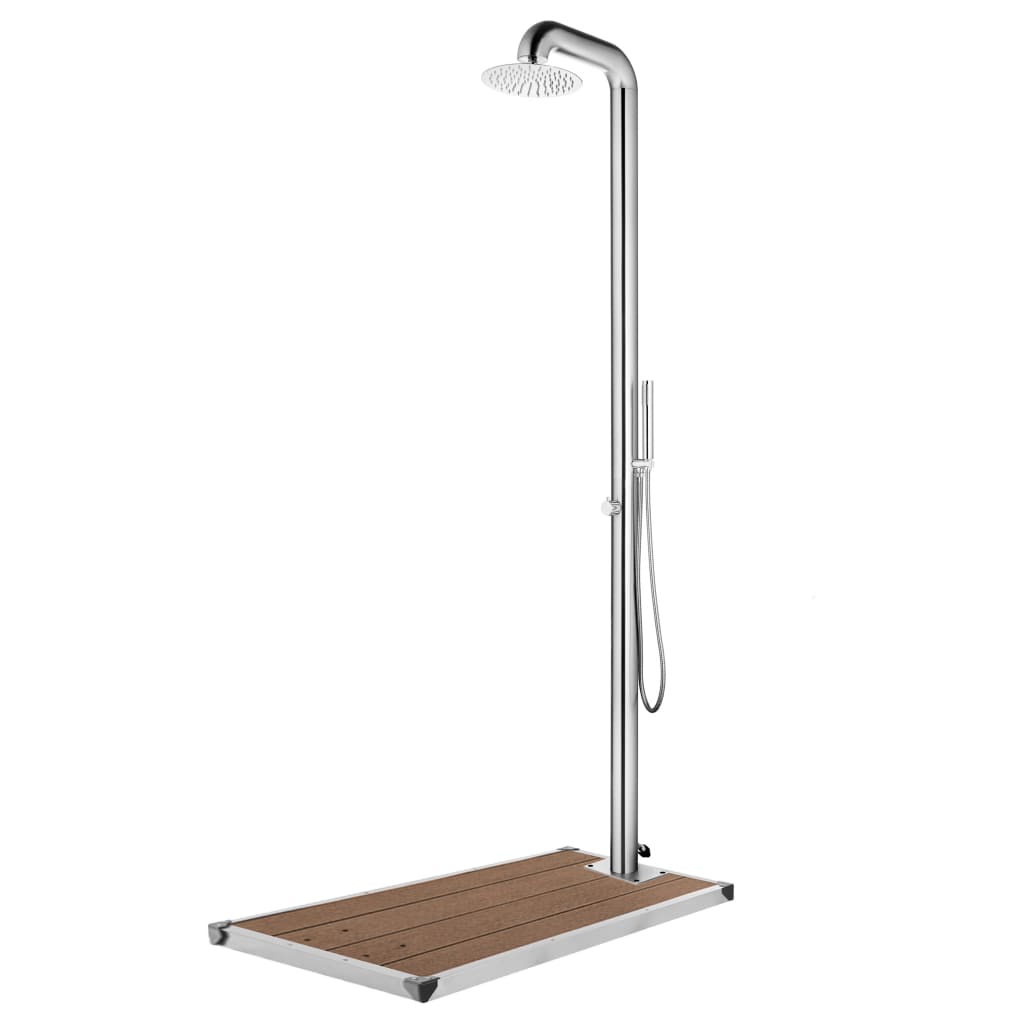 Buitendouche met bruine basis 230 cm roestvrij staal is nu te koop bij PeponiXL, paradijselijk wonen!