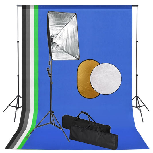 Fotostudioset met softboxlampen, achtergrond en reflector is nu te koop bij PeponiXL, paradijselijk wonen!