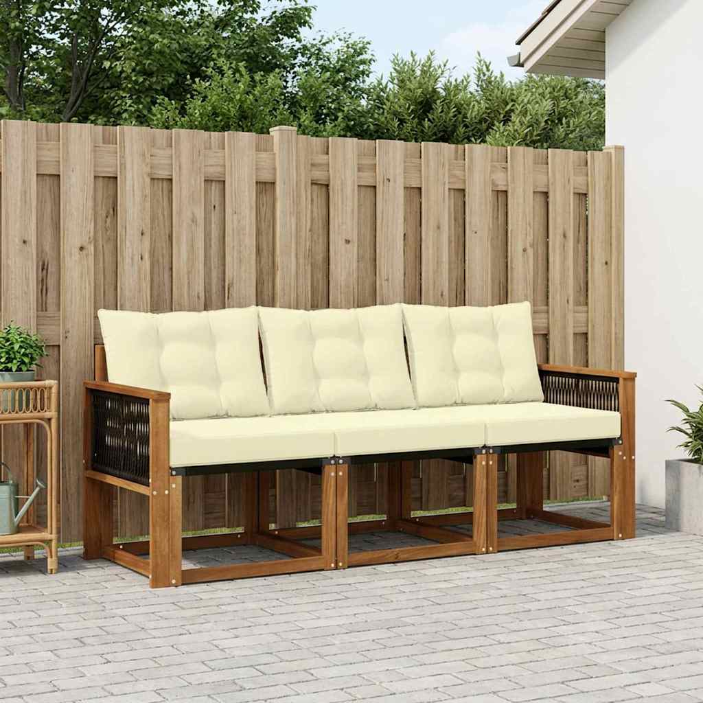 Buiten bankenset met kussen 3 pcs Natuurlijk en Crème is nu te koop bij PeponiXL, paradijselijk wonen!