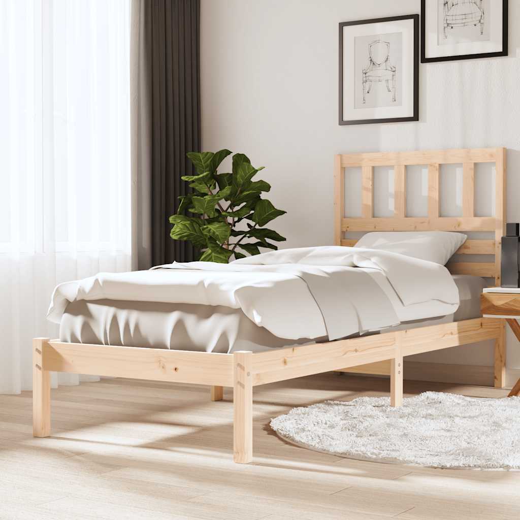 Bedframe massief grenenhout 75x190 cm is nu te koop bij PeponiXL, paradijselijk wonen!