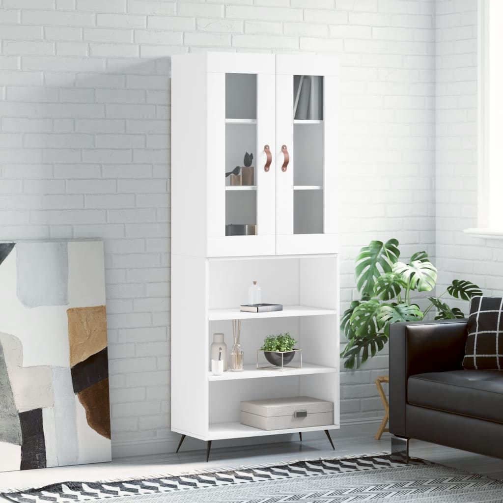 Hoge kast 69,5x34x180 cm bewerkt hout wit is nu te koop bij PeponiXL, paradijselijk wonen!