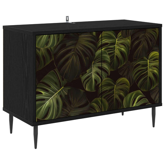 Tv-meubel ELBURG 69 x 33 x 50,5 cm Zwart eiken Bewerkt hout is nu te koop bij PeponiXL, paradijselijk wonen!