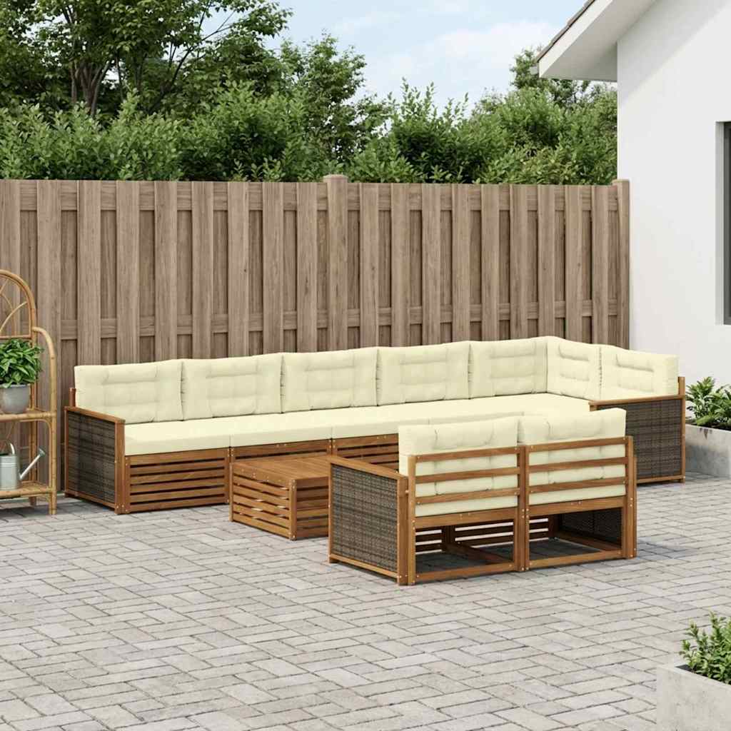 Buiten bankenset met kussen 9 pcs is nu te koop bij PeponiXL, paradijselijk wonen!