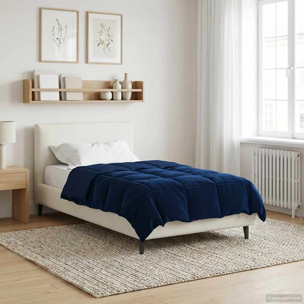 Winter Dekbed Gekwilt Donkerblauw 135 x 220 cm Microfiber is nu te koop bij PeponiXL, paradijselijk wonen!