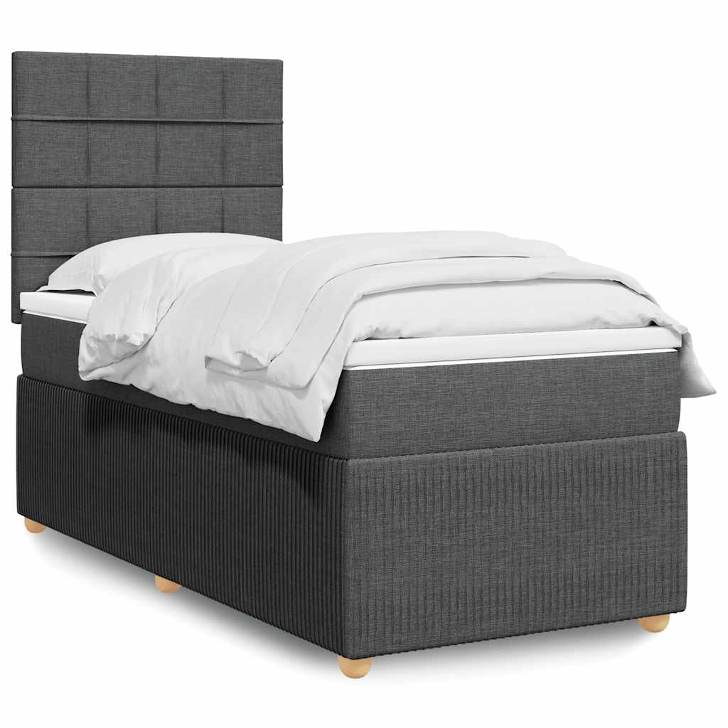 Boxspring met matras stof donkergrijs 90x190 cm is nu te koop bij PeponiXL, paradijselijk wonen!