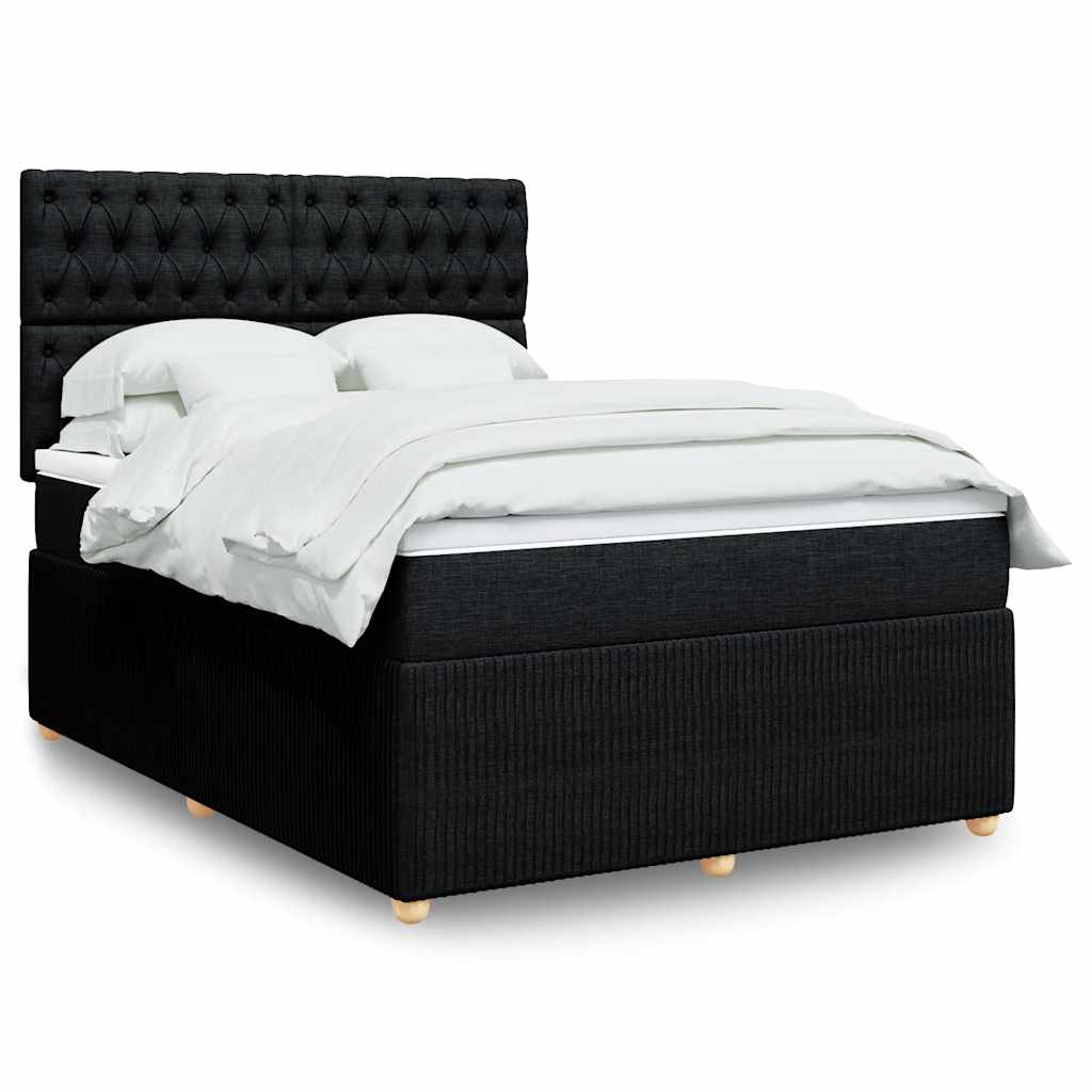 Boxspring met matras stof zwart 140x190 cm is nu te koop bij PeponiXL, paradijselijk wonen!