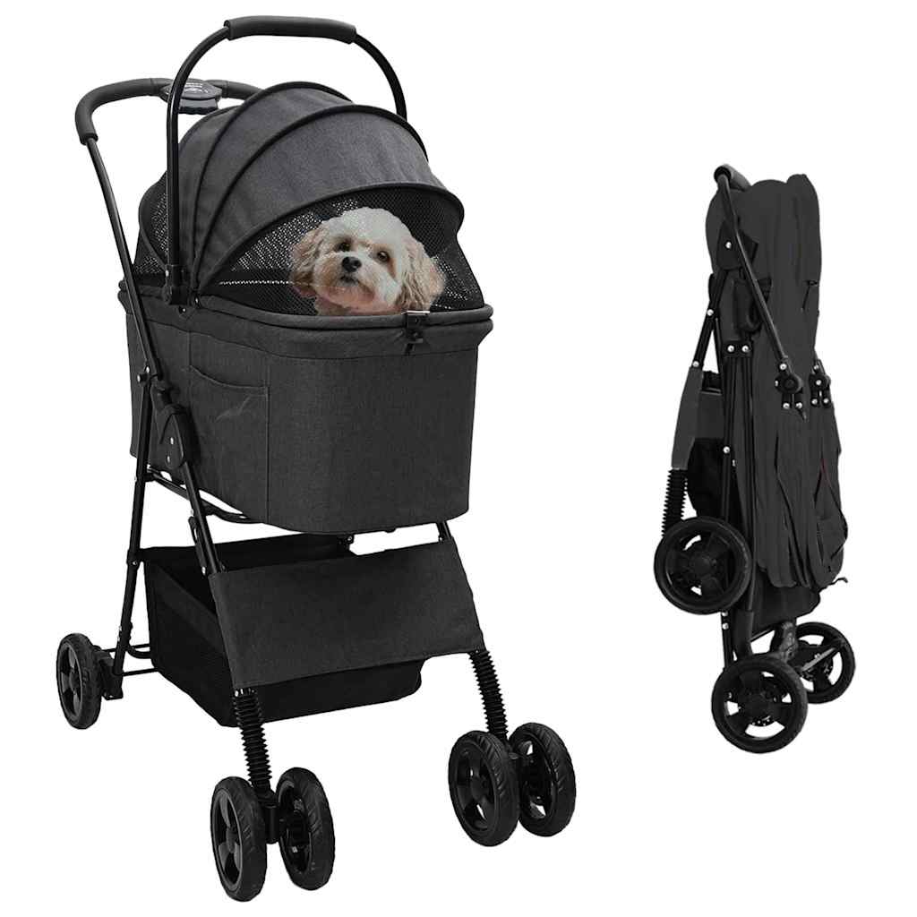 Opvouwbare Huisdierenwagen Zwart 81 x 47 x 99 cm Polyester is nu te koop bij PeponiXL, paradijselijk wonen!