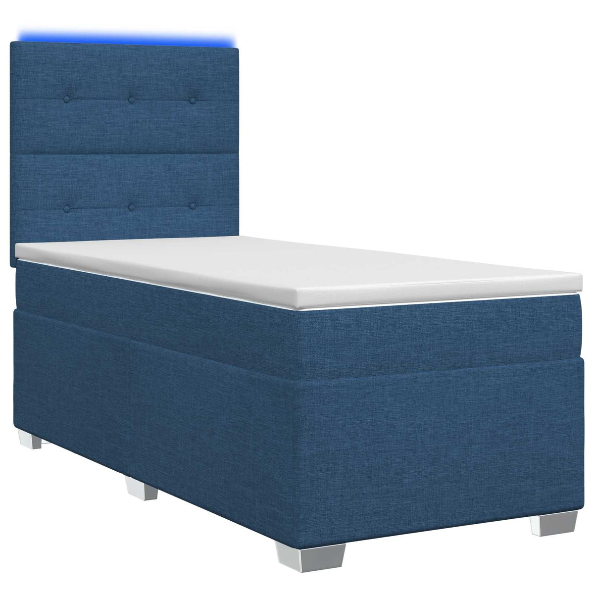Boxspringbed met matras met hoofdeinde Blauw 80 x 200 cm Stof is nu te koop bij PeponiXL, paradijselijk wonen!