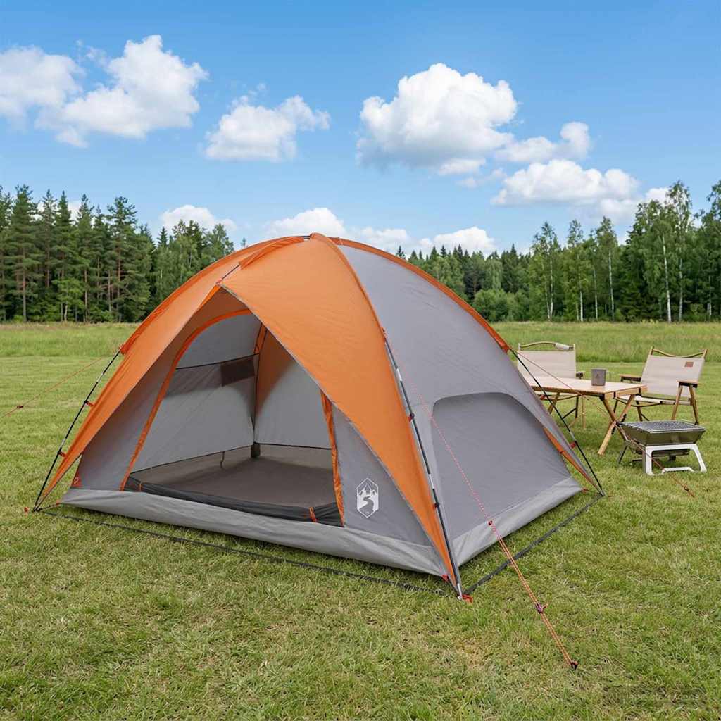 Camping Tent met Regenhoes Waterdicht Koepel Grijs en Oranje is nu te koop bij PeponiXL, paradijselijk wonen!