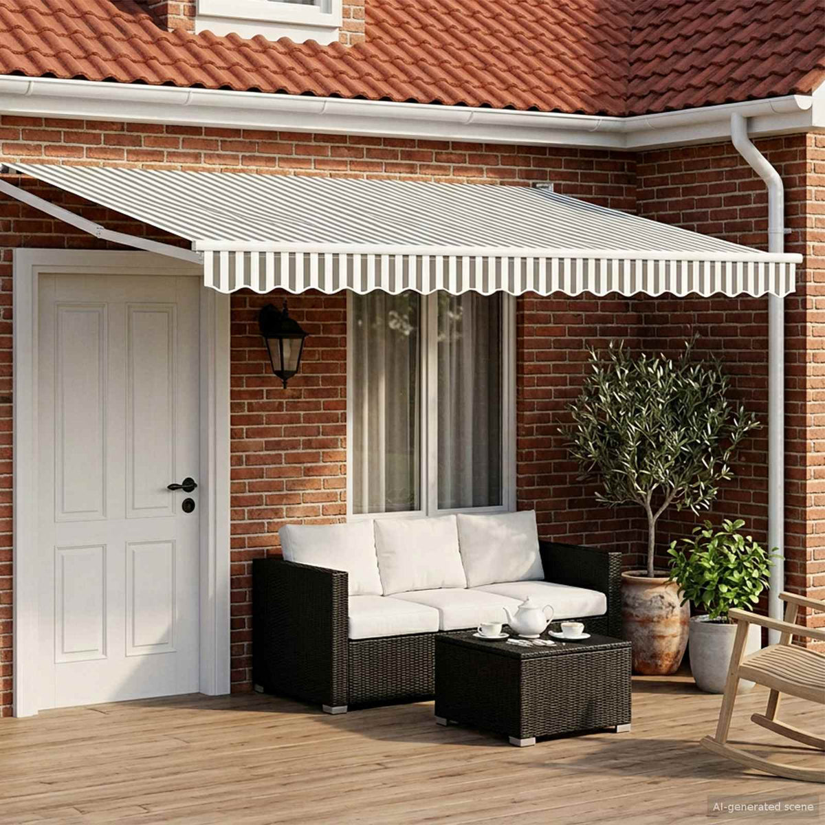 Uitschuifbare luifel Antraciet en Wit 4 x 2 m is nu te koop bij PeponiXL, paradijselijk wonen!