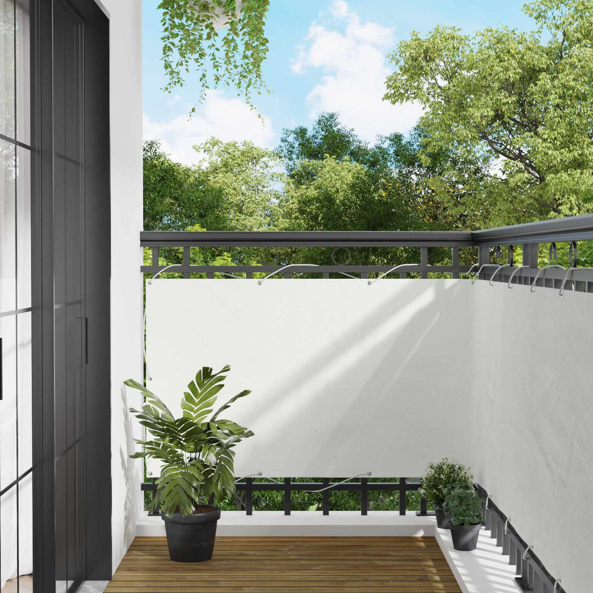 Balkon Scherm 90 x 200 cm PU gecoat oxford alu is nu te koop bij PeponiXL, paradijselijk wonen!