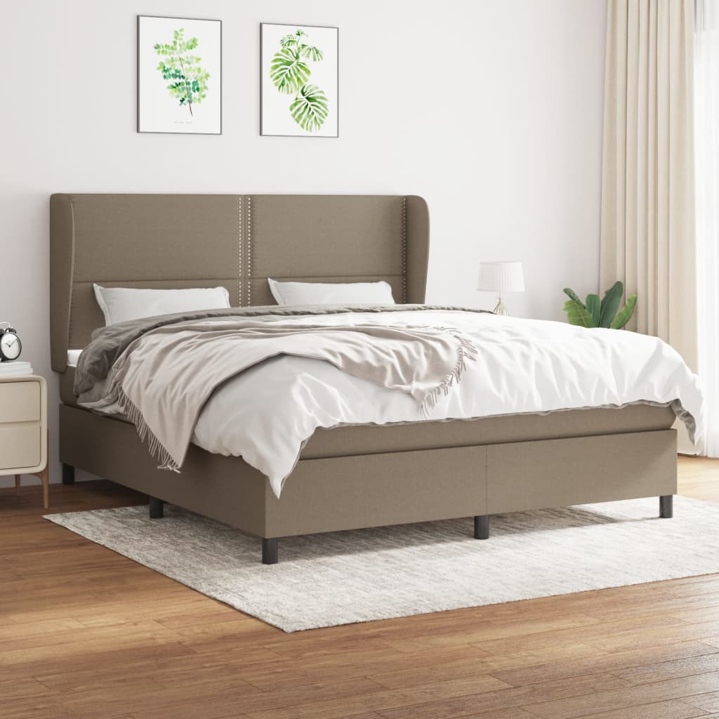 Boxspring met matras stof taupe 180x200 cm is nu te koop bij PeponiXL, paradijselijk wonen!