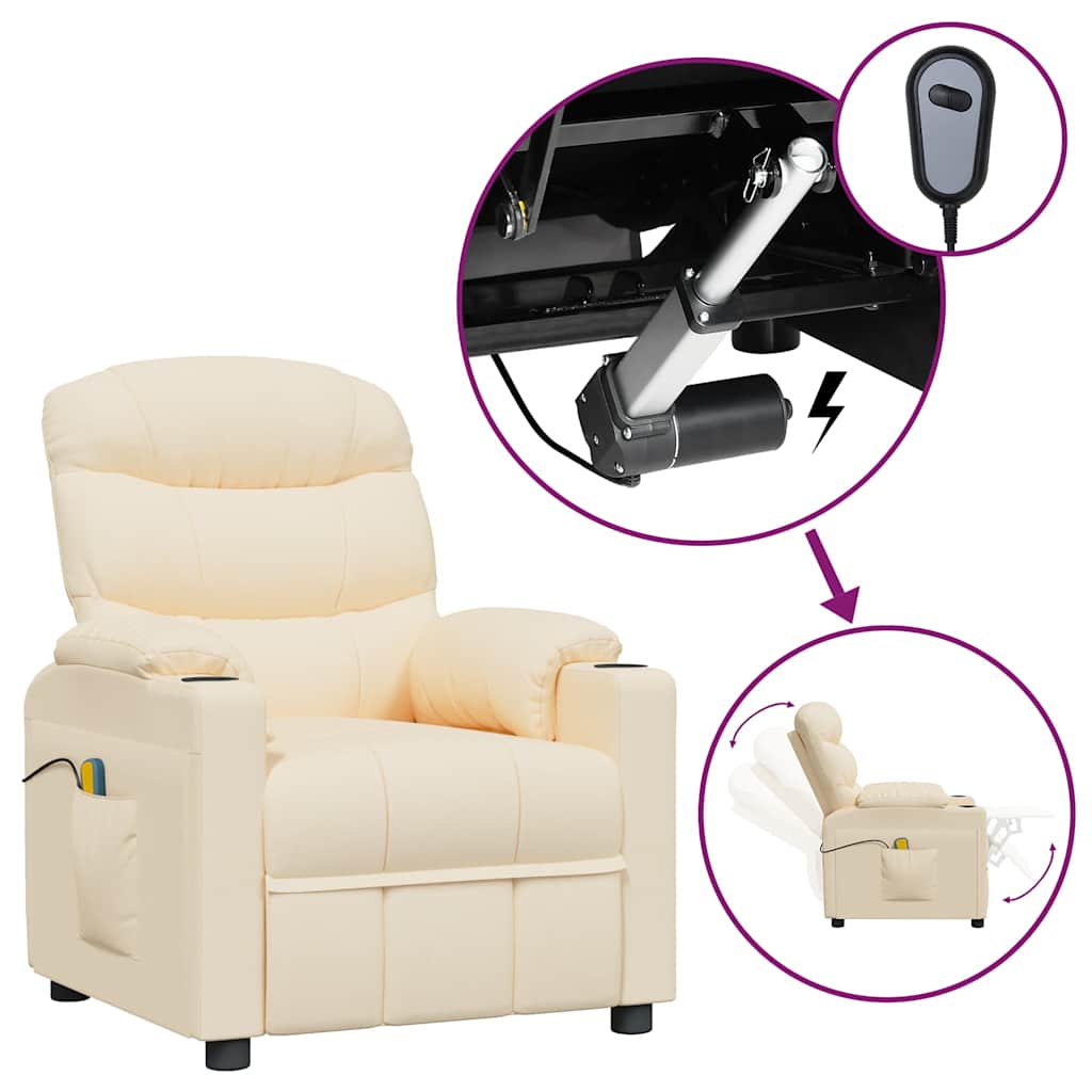 Massagestoel elektrisch stof crèmekleurig is nu te koop bij PeponiXL, paradijselijk wonen!
