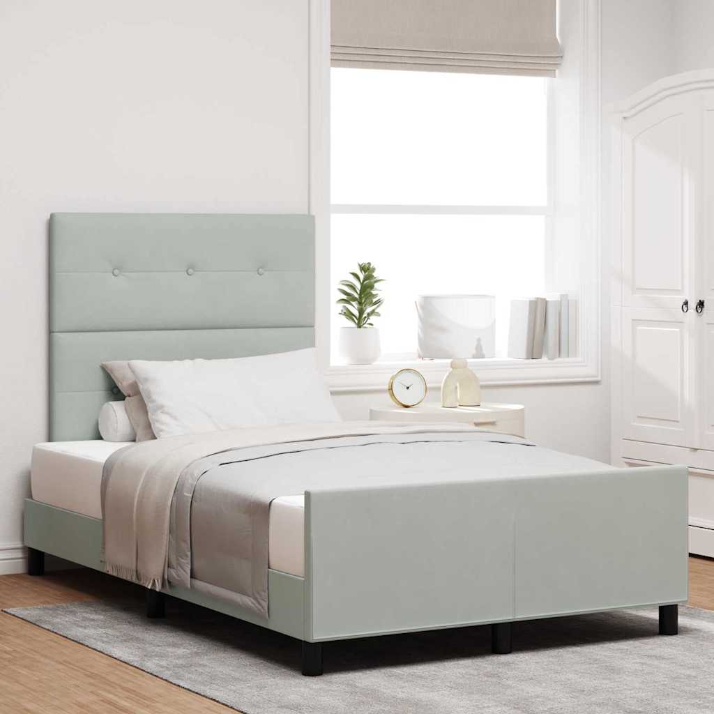 Boxspringbed met hoofdeinde Lichtgrijs 120 x 200 cm Fluweel is nu te koop bij PeponiXL, paradijselijk wonen!