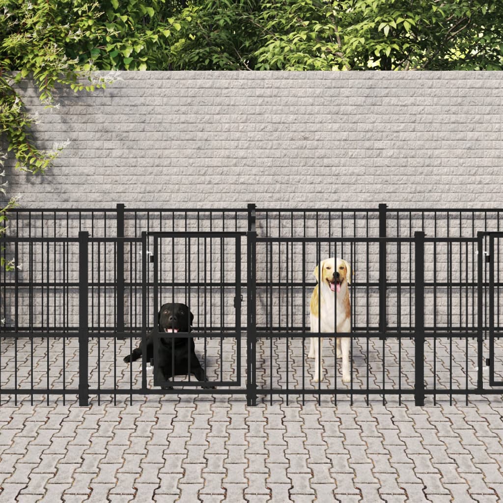 Hondenkennel voor buiten 15,02 m² staal is nu te koop bij PeponiXL, paradijselijk wonen!