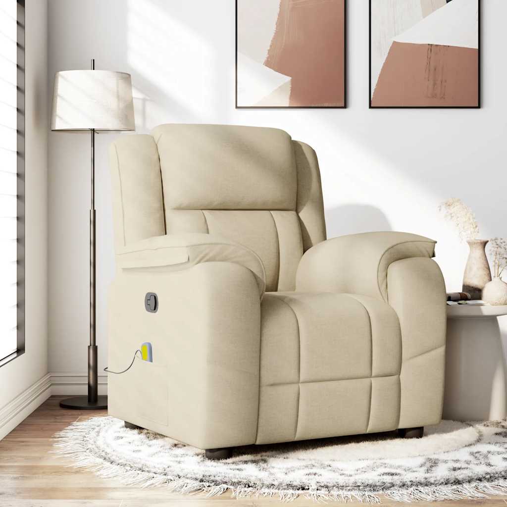 Massagestoel verstelbaar stof crèmekleurig is nu te koop bij PeponiXL, paradijselijk wonen!