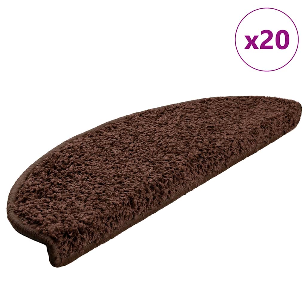 Trapmatten 20 st 65x21x4 cm Bruin Halfrond Groot is nu te koop bij PeponiXL, paradijselijk wonen!