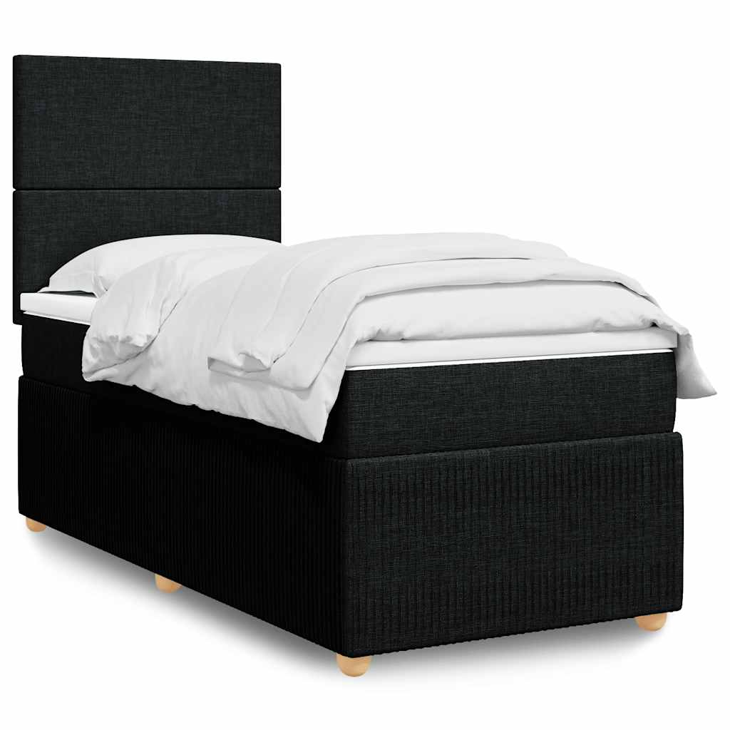 Boxspring met matras stof zwart 100x200 cm is nu te koop bij PeponiXL, paradijselijk wonen!