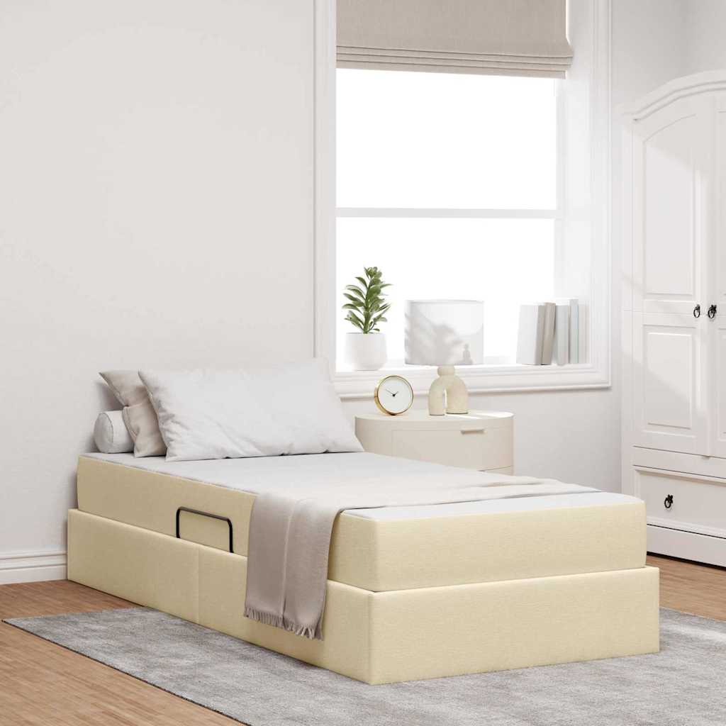 Opbergbed met matras met matras Crème 90 x 200 cm Polyester is nu te koop bij PeponiXL, paradijselijk wonen!