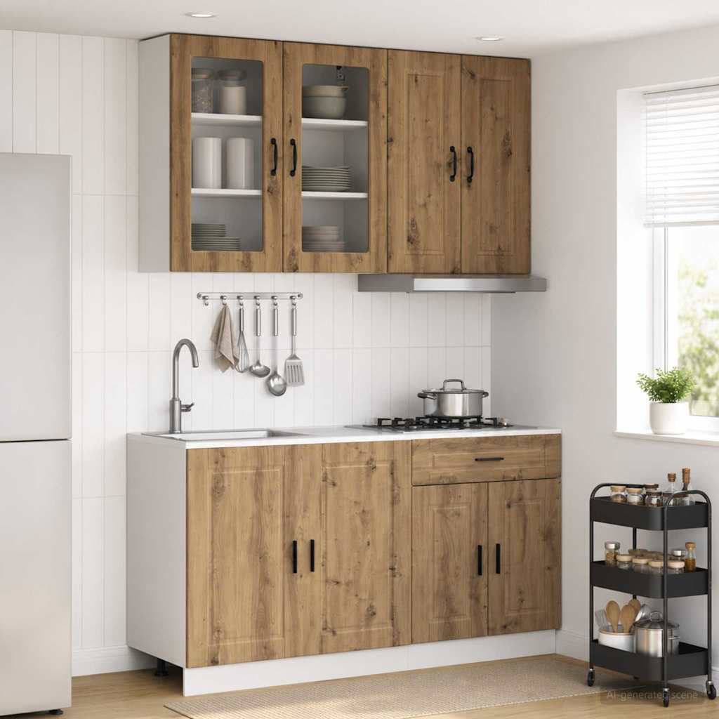Keukenblok PORTO 4 pcs Artisanaal eiken Bewerkt hout is nu te koop bij PeponiXL, paradijselijk wonen!