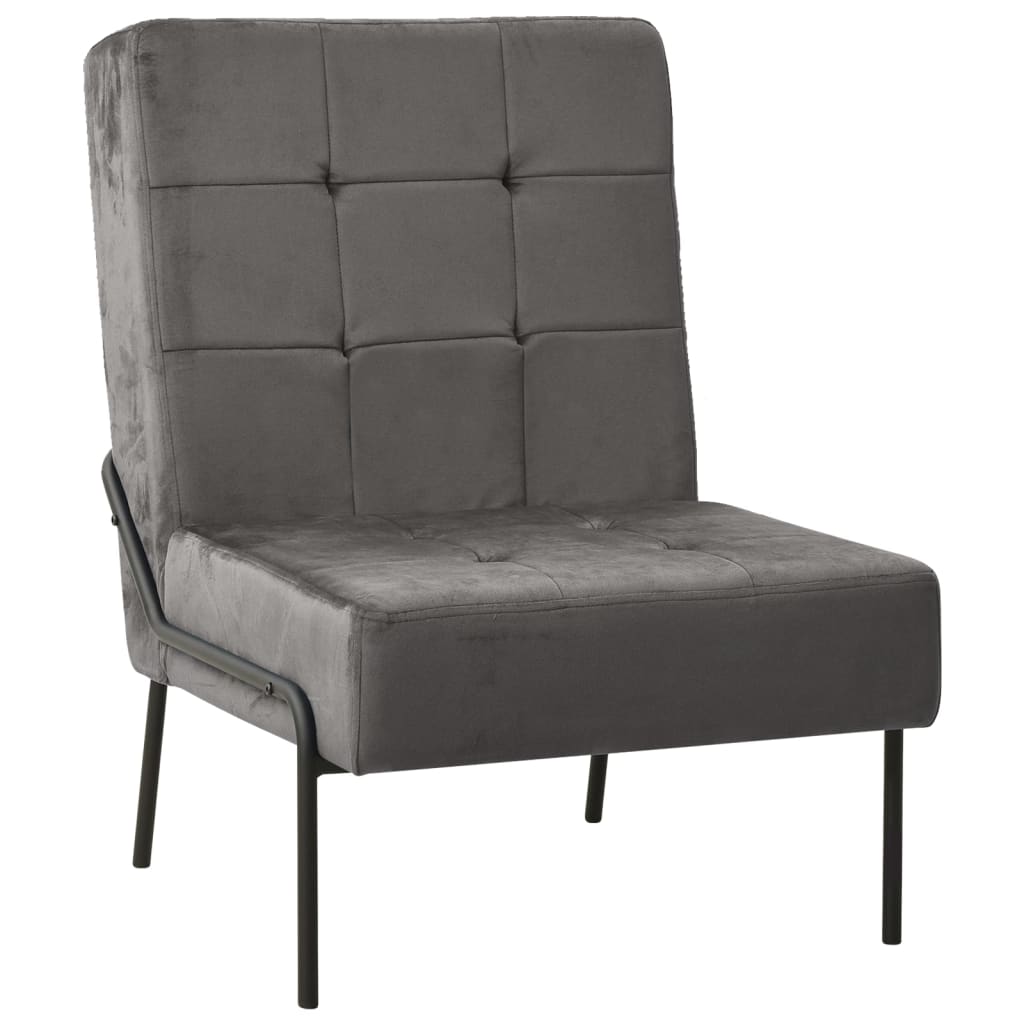 Relaxstoel 65x79x87 cm fluweel donkergrijs is nu te koop bij PeponiXL, paradijselijk wonen!