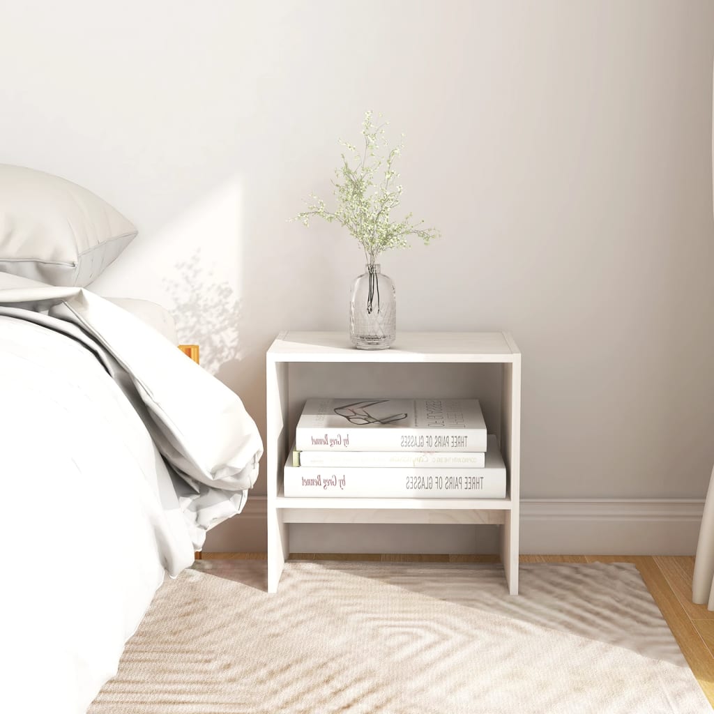 Nachtkastjes 2 st 40x30,5x40 cm massief grenenhout wit is nu te koop bij PeponiXL, paradijselijk wonen!