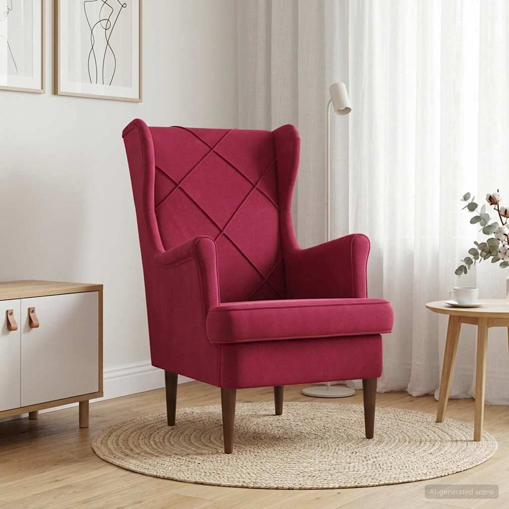 Fauteuil Wijnrood Fluweel is nu te koop bij PeponiXL, paradijselijk wonen!