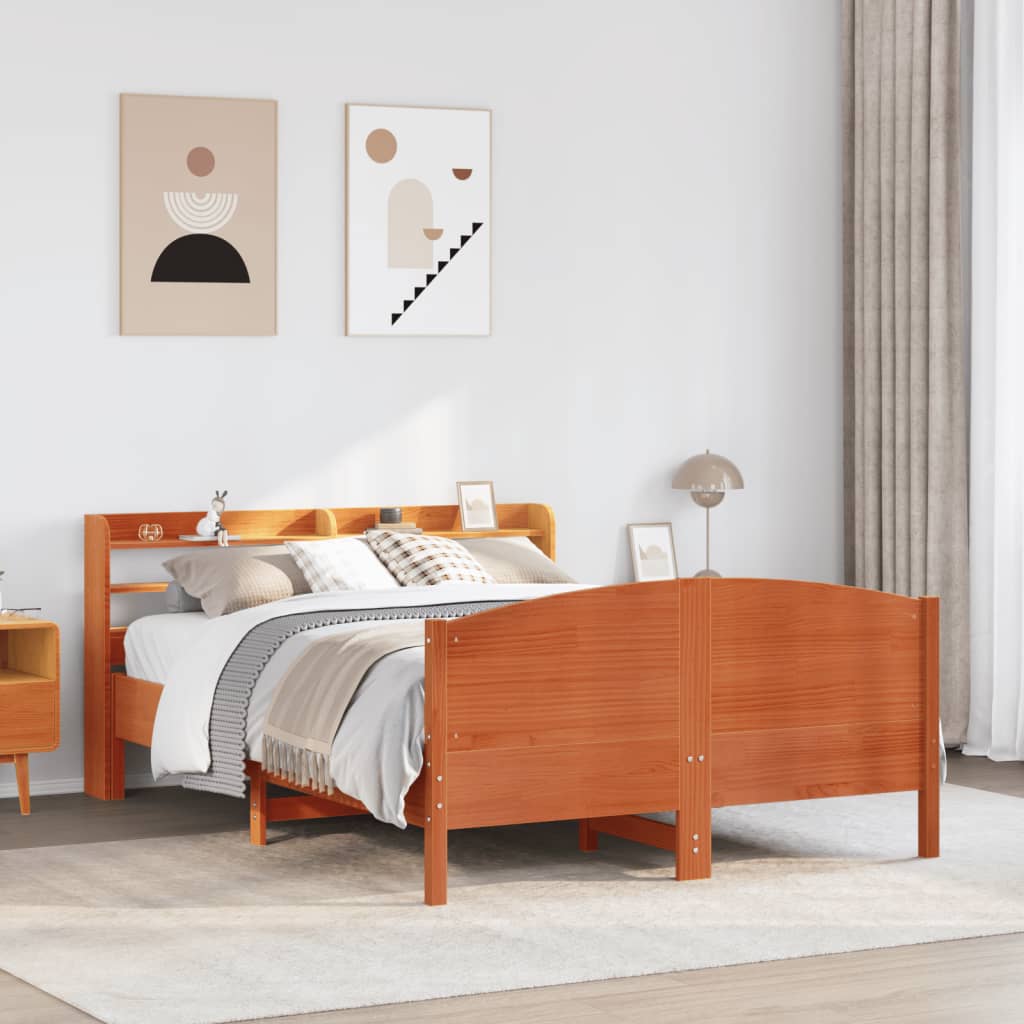 Bedframe zonder matras massief grenenhout wasbruin 150x200 cm is nu te koop bij PeponiXL, paradijselijk wonen!