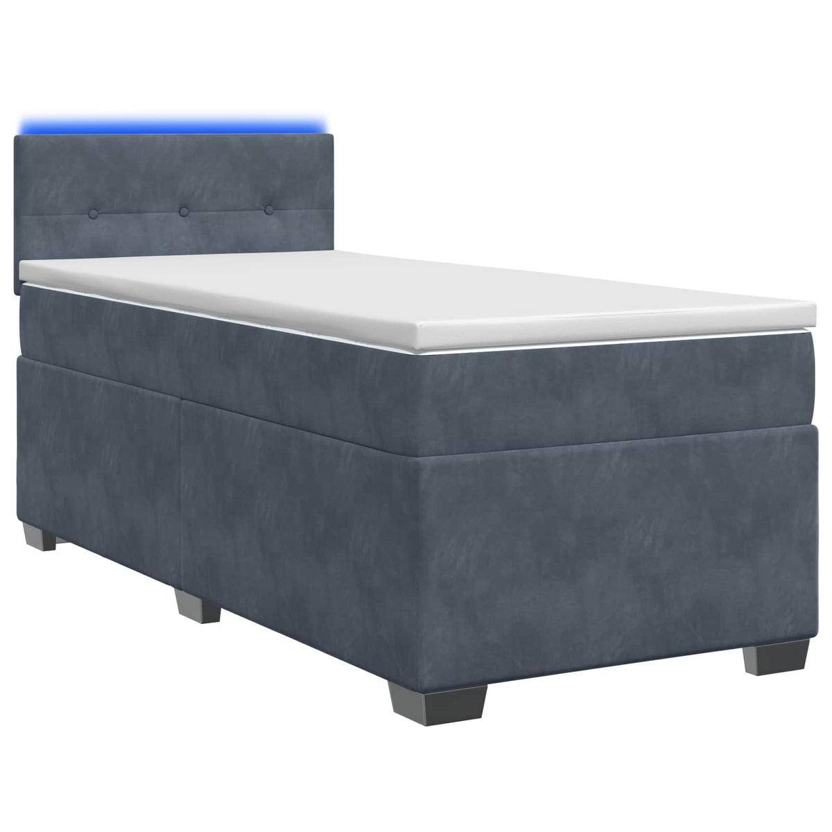 Boxspring Bed met Matras en LED Donkergrijs Enkel fluweel is nu te koop bij PeponiXL, paradijselijk wonen!