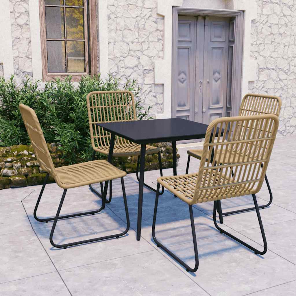 5-delige Tuinset poly rattan en glas is nu te koop bij PeponiXL, paradijselijk wonen!