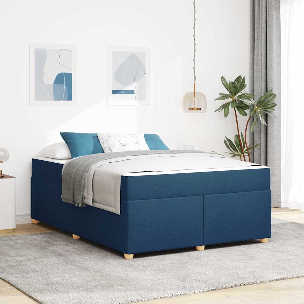 Bedframe met matras Blauw 140 x 200 cm Stof is nu te koop bij PeponiXL, paradijselijk wonen!