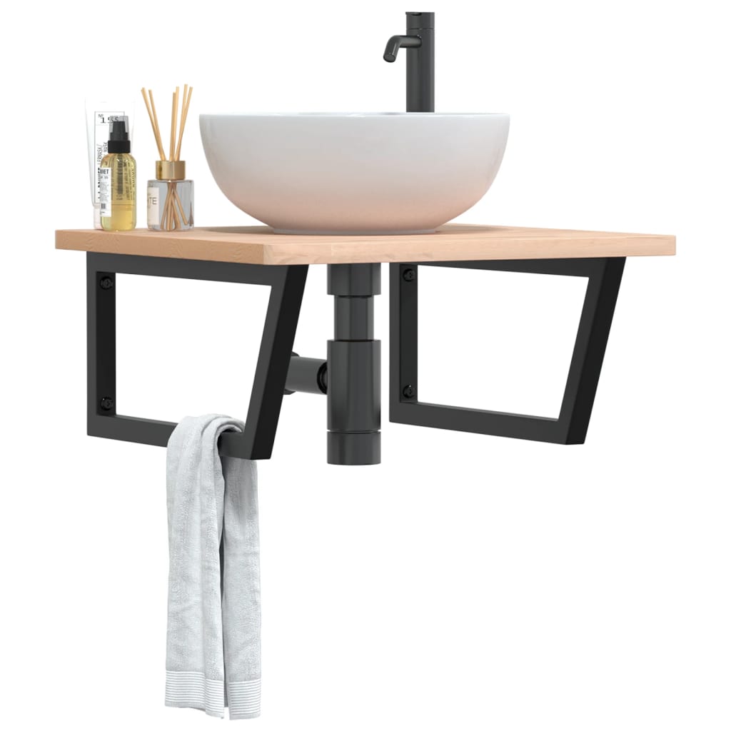 Badkamer wandschap staal en massief beukenhout is nu te koop bij PeponiXL, paradijselijk wonen!