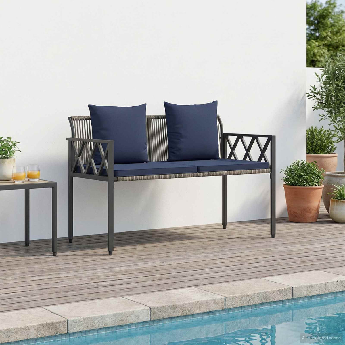 Buitenbanken 2 -Seater 116 x 56 x 75 cm poly rattan is nu te koop bij PeponiXL, paradijselijk wonen!
