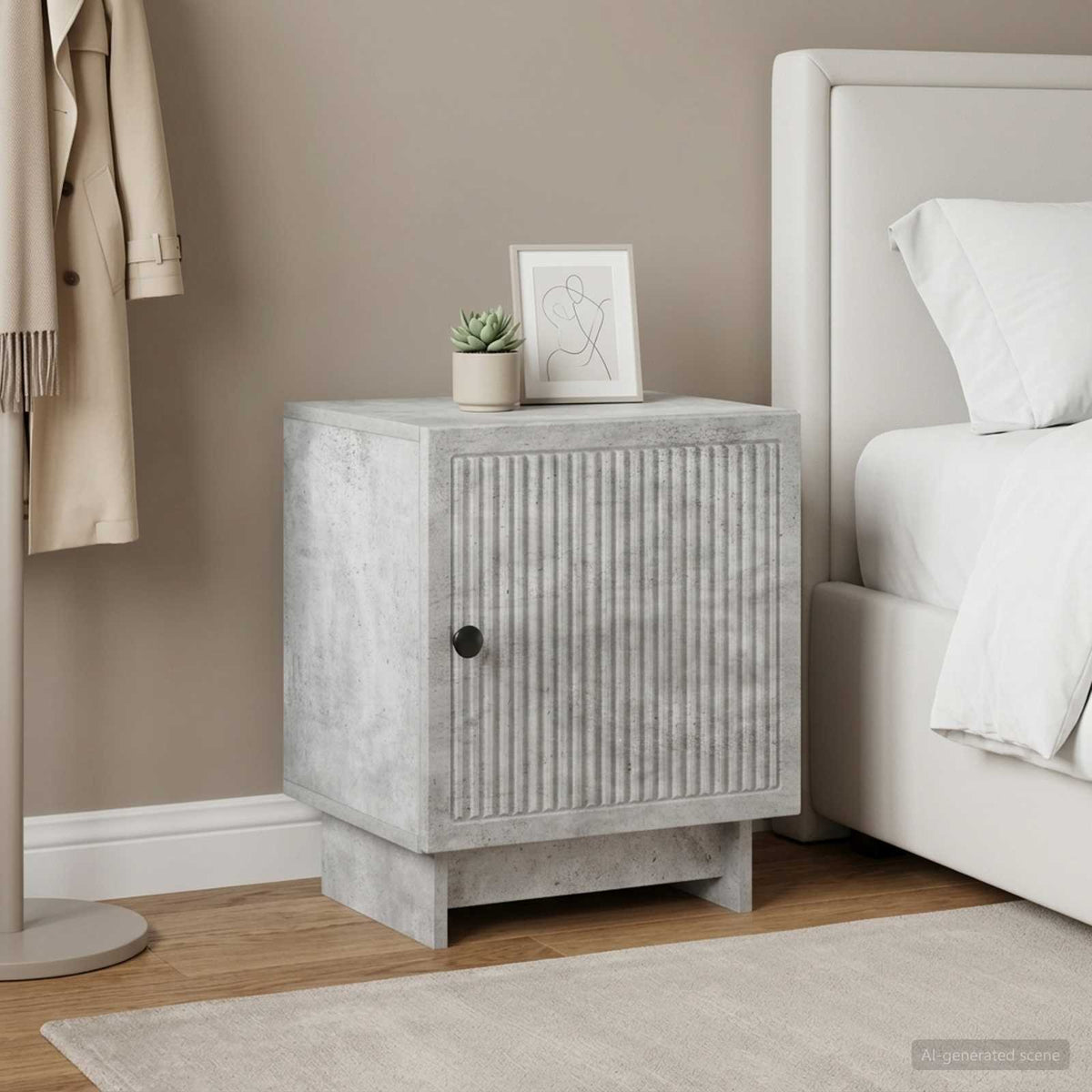 Nachtkastje 2 pcs Betongrijs 43 x 34,5 x 50 cm Bewerkt hout is nu te koop bij PeponiXL, paradijselijk wonen!