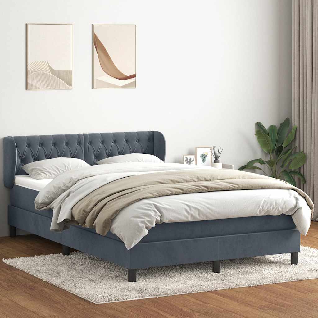 Boxspring met matras fluweel donkergrijs 160x210 cm is nu te koop bij PeponiXL, paradijselijk wonen!