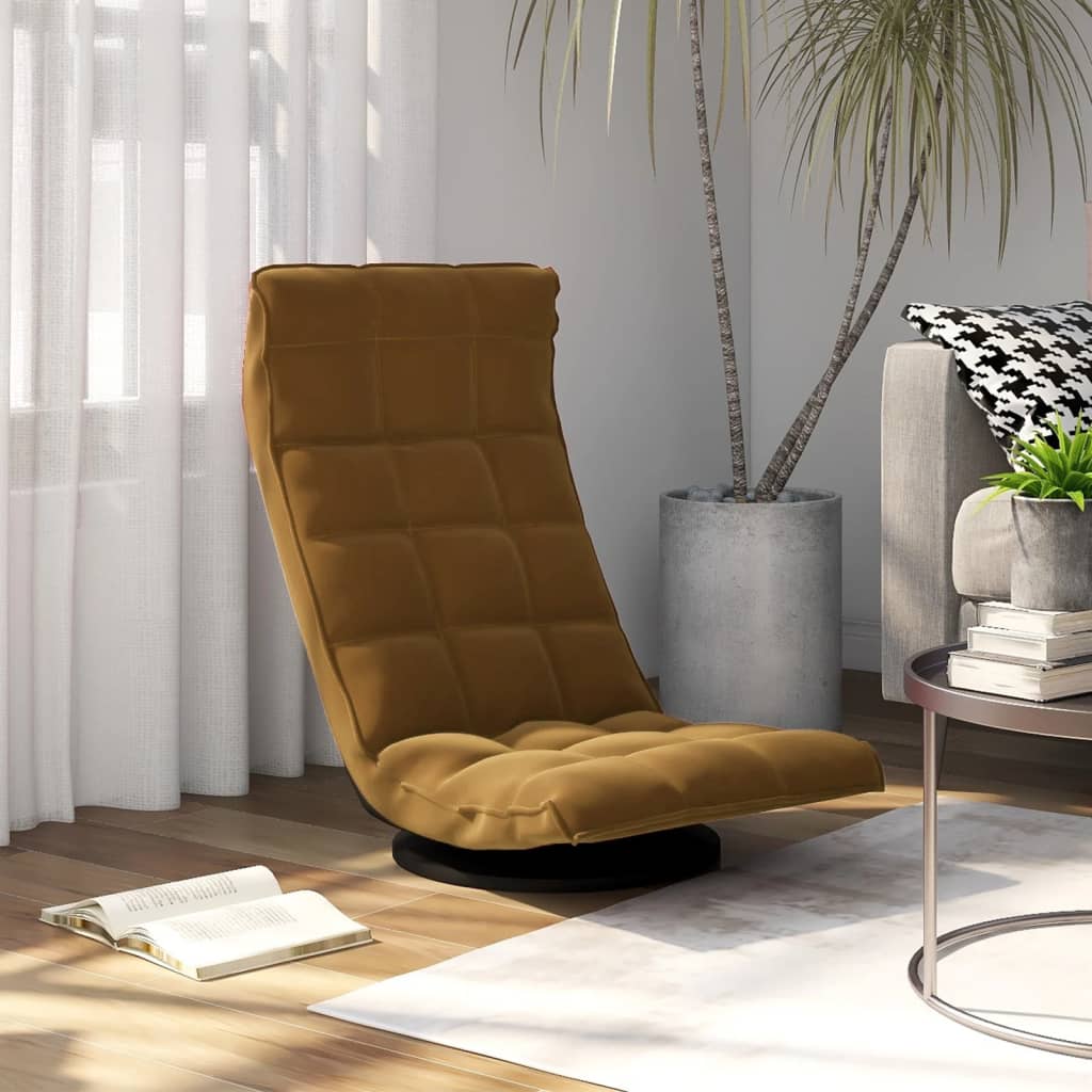 Vloerstoel draaibaar fluweel bruin is nu te koop bij PeponiXL, paradijselijk wonen!