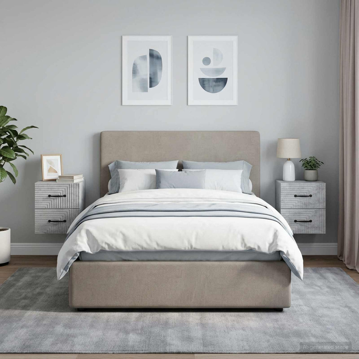 Wandbeugel Bedkast met lade 2 pcs Betongrijs 34,5 x 33 x 40 cm is nu te koop bij PeponiXL, paradijselijk wonen!