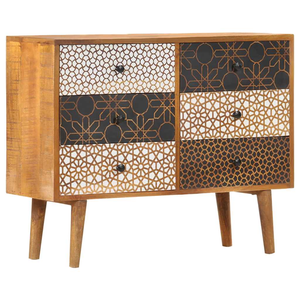 Dressoir met geprint patroon 90x30x70 cm massief mangohout is nu te koop bij PeponiXL, paradijselijk wonen!