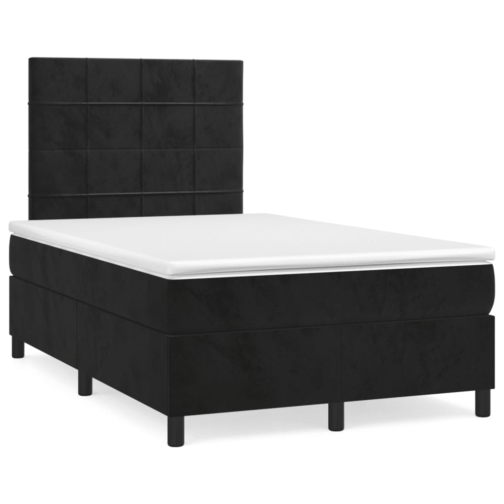 Boxspring met matras fluweel zwart 120x190 cm is nu te koop bij PeponiXL, paradijselijk wonen!