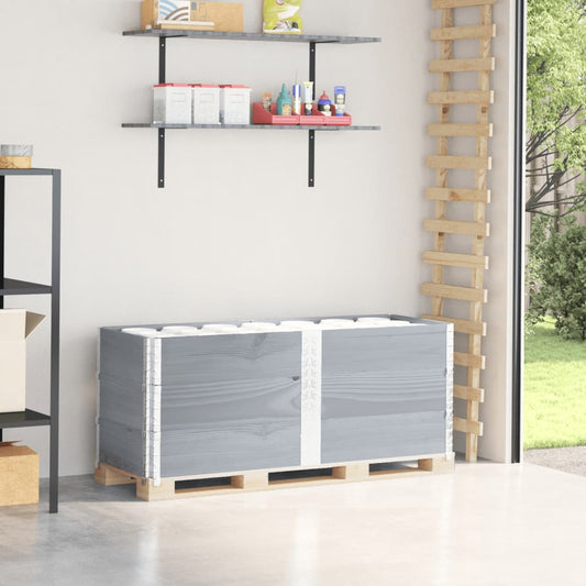 Palletopzetranden 3 st 150x50 cm massief grenenhout grijs is nu te koop bij PeponiXL, paradijselijk wonen!