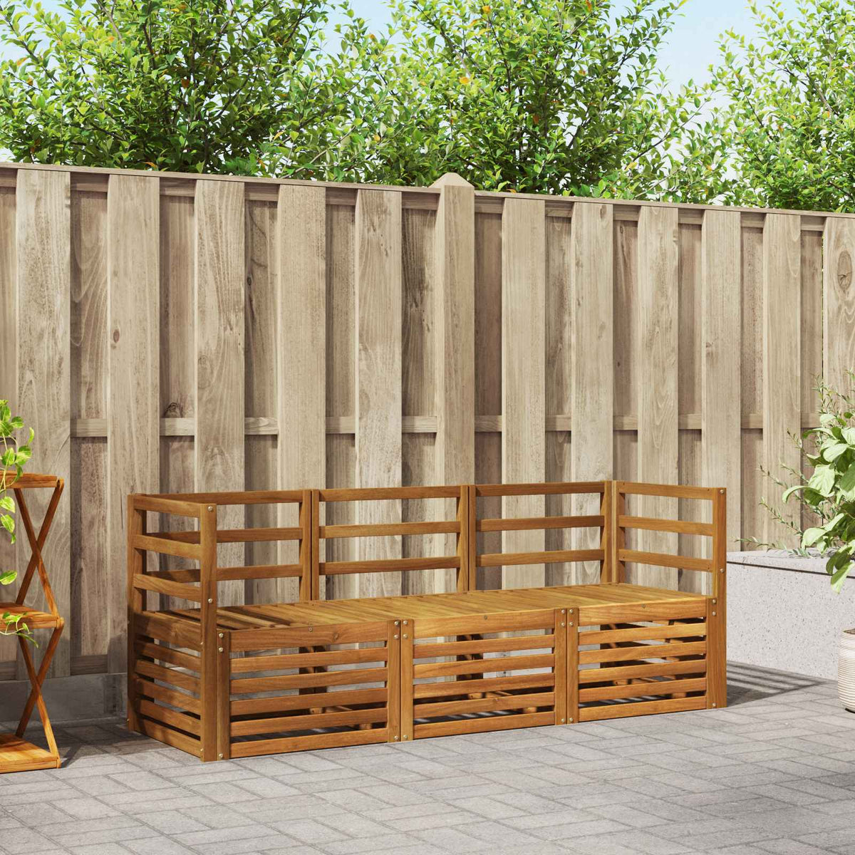 Sofa-Sets 3 pcs Naturel Massief Acaciahout is nu te koop bij PeponiXL, paradijselijk wonen!