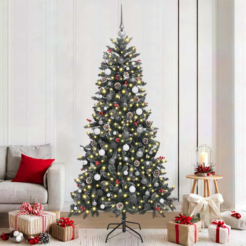 Kunstkerstboom met 300 LED Groen 210 cm PVC en Plastic en Staal is nu te koop bij PeponiXL, paradijselijk wonen!