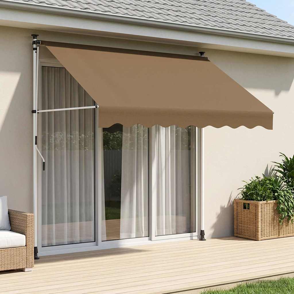 Handmatig uitschuifbare luifel Beige 150 cm is nu te koop bij PeponiXL, paradijselijk wonen!